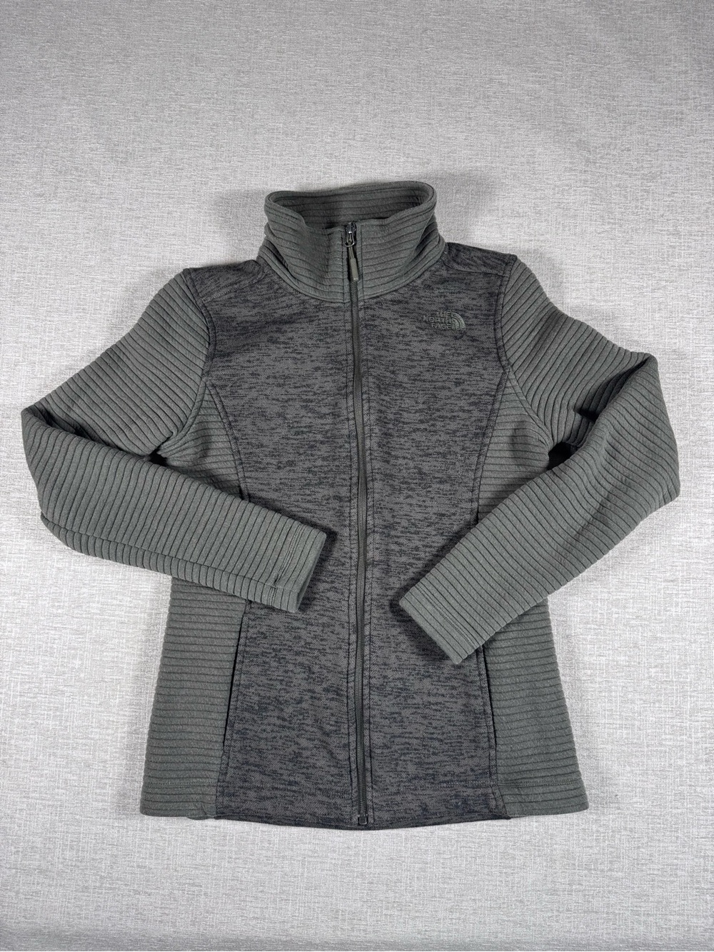 The North Face Girls' Charcoal Gray Full-Zip Fleece Jacket S/P